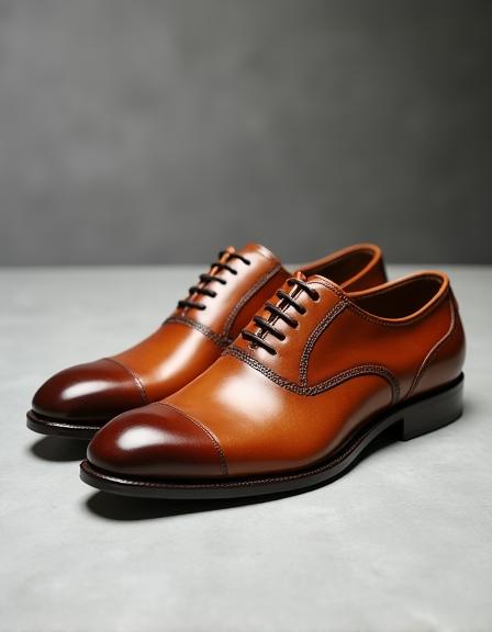 Scarpe Oxford in pelle pieno fiore marrone