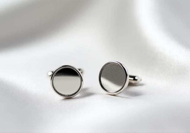 Coppia di gemelli in argento dal design minimalista