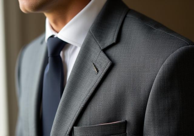 Primo piano dello spigolo di una spalla sartoriale napoletana