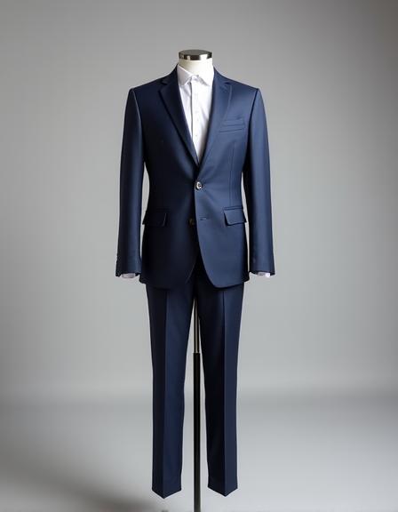 Abito Slim Fit Blu Notte in Lana