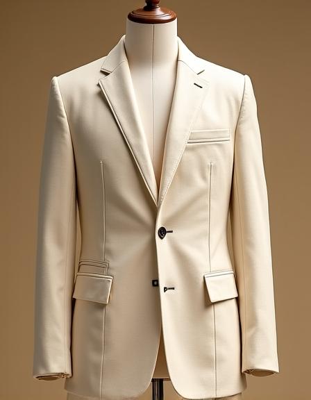 Giacca Deostrutturata in Lino Beige